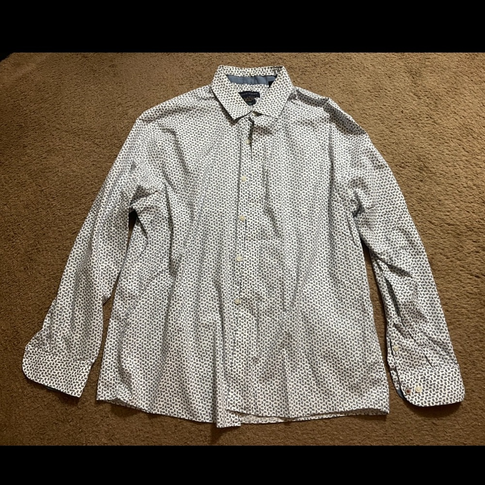 Tommy Hilfiger Mens Dress Shirt 17 17.5 XL  34/35 ThFlex Supima Slim Fit Stretch